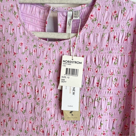 NWT Ever New Meagan Curve Shirred Floral Mini Dress - Picture 5 of 6